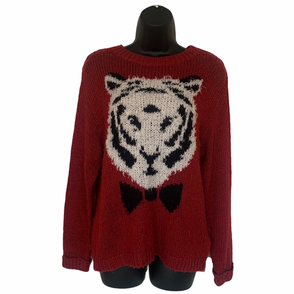 White Tiger Knit Sweater